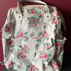 Cath Kidston pink, white, and green floral backpack